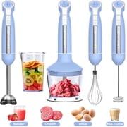 LINKChef Immersion Blender, 1000W 20-Speed 5-in-1 Immersion Hand Blender with Turbo Mode, Scratch-Resistant Stick Blender for Baby Food Processor & Chopper(Blue)