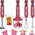 thumbnail interactive-video image 1 of LINKChef Immersion Blender, 1000W 20-Speed 5-in-1 Immersion Hand Blender with Turbo Mode, Scratch-Resistant Stick Blender for Baby Food Processor & Chopper(Red), 1 of 11
