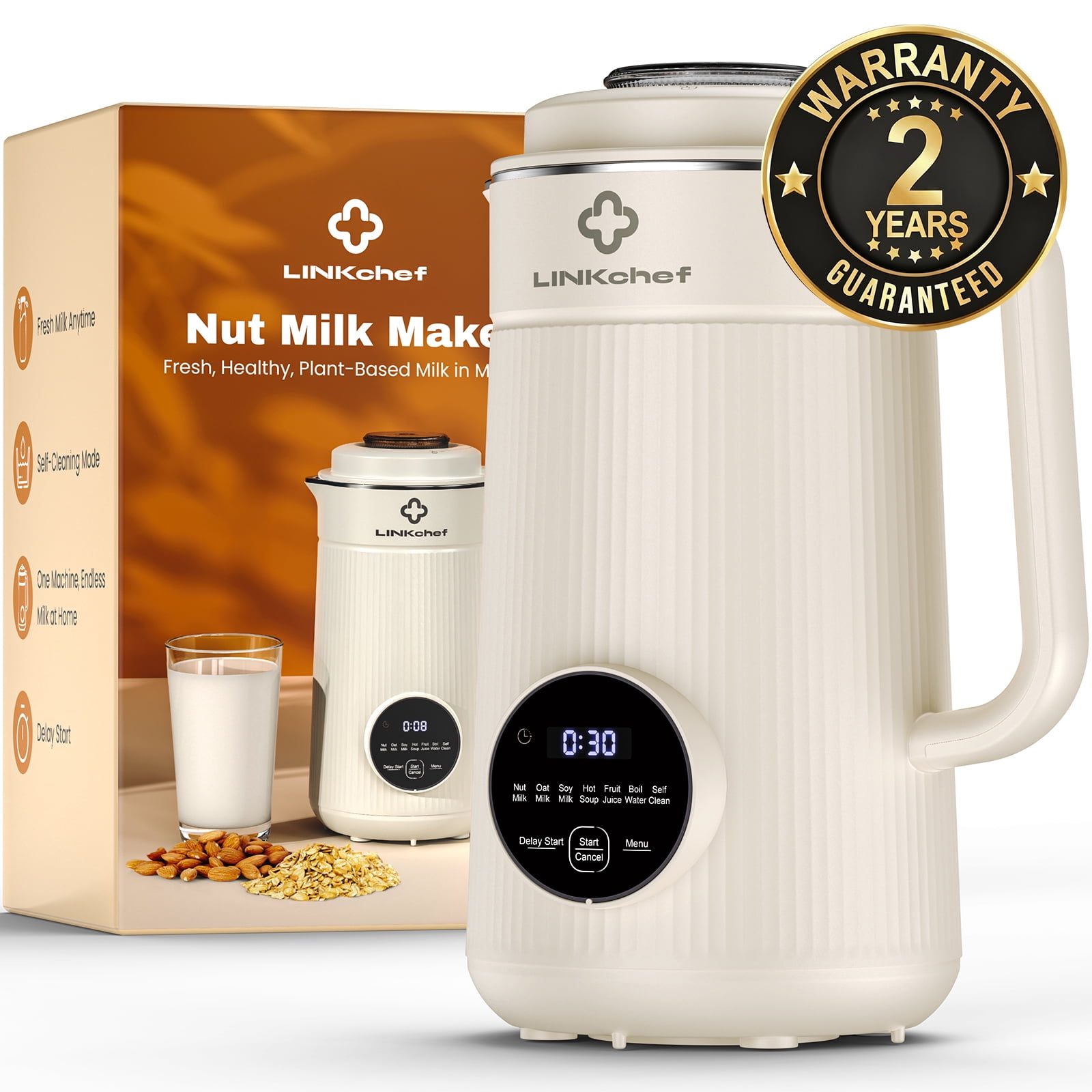 LINKChef Nut Milk Maker 40 oz Almond Oat Soy Milk Maker Blender