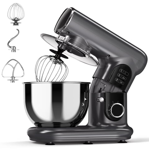 LINKChef Stand Mixer, 5.3 QT 6-Speed Tilt-Head Electric Stand Mixer, 3-In-1 Kitchen Mixer with Bowl, Dough Hook, Whisk and Beater, Sliver