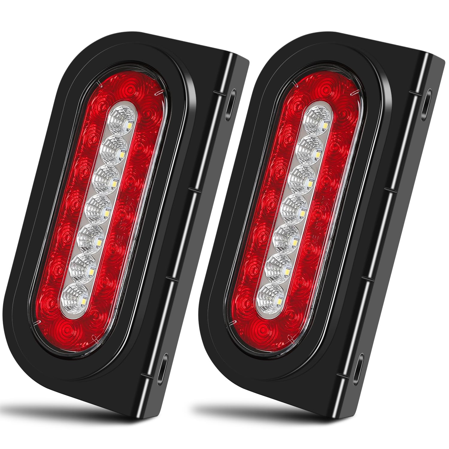 LINKITOM 6 Inches Oval OIF8 Tail Lights with Steel Mounting Bracket for