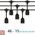 thumbnail image 1 of LINKPAL 48FT 15 LED Socket Outdoor Waterproof Commercial Grade Patio String Light Without bulbs, 1 of 6