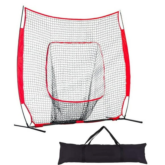 LINKPAL 7'7' Baseball Softball Practice Net Hitting Batting Catching Pitching Training Net w/ Carry Bag & Metal Bow Frame, Baseball Training Equipment