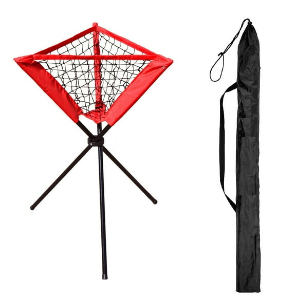 LINKPAL Baseball Caddy, Ball Caddy, Baseball Basket with Batting Tee and Topper Replacement for Baseball Softball Batting Pitching Practice Training, Portable and Foldable with Carrying Bag