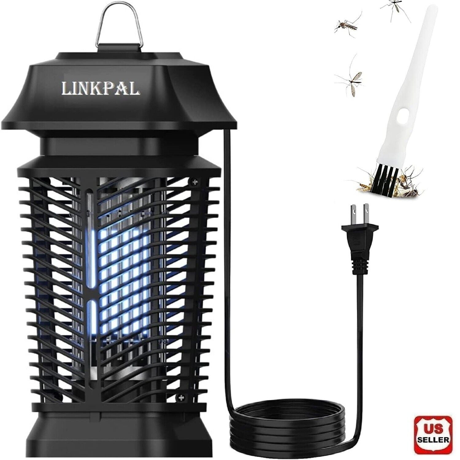 LINKPAL Electric Bug Zapper Indoor & Outdoor Hanging Insect Killer with 43.3" cord & US-style plug