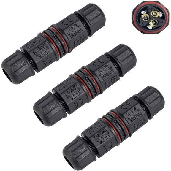 LINKPAL Electrical Boxes, 3PK Junction Box Outdoor 2 Way Waterproof IP68 Electrical Cable Connector, M16 Wire Range(3.5-10mm),Suitable for Repair and Extend Power Cables, UL