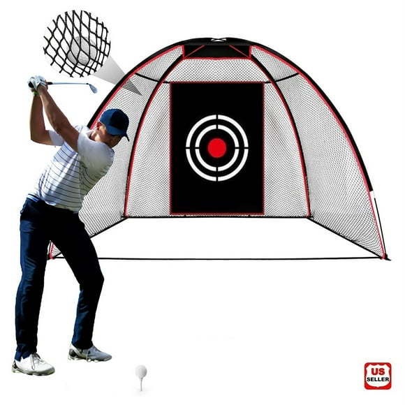 LINKPAL Golf Practice Hitting Net: 10x7ft Golf Practice Hitting Nets for Backyard Driving for Outdoor Indoor Use Garage - Golf Driving Chipping Net for Golfing Swing Training with Target Cloth