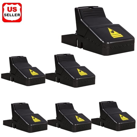 LINKPAL Large Pest Control Rat Traps for Instant Kill Results, Set of 6 Large Reusable Rodent Snap Trap for Mice ‘N Chipmunks, Big Outdoor Traps That Also Work Indoor for Home