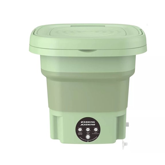 LINKPAL Portable Washing Machine, Mini Foldable Washer and Spin Dryer Small Foldable Bucket Washer, Suitable for Apartment Dorm,Travelling,Best Gift Choice (Green-8 L)