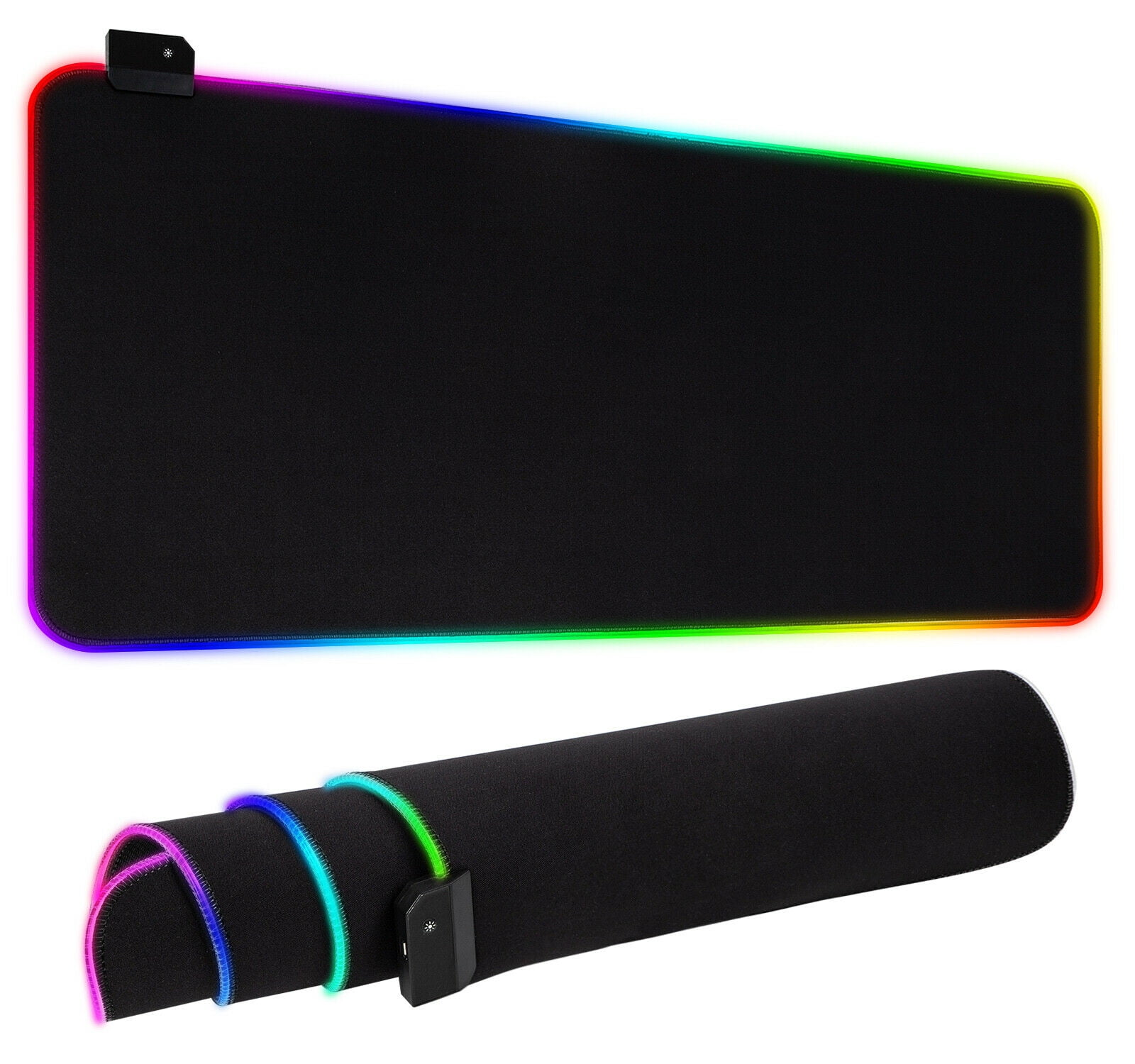 LINKPAL RGB Gaming Mouse Pad Large, Oversized LED Glowing Mice Pad Thick Extended Non-Slip Rubber Base Keyboard Mat Optimized for Gaming Sensors, Water-Resistant 9 Lighting Mode