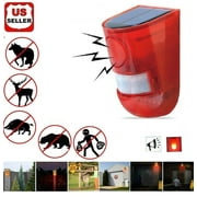 LINKPAL Solar Motion Sensor Alarm with LED Warning Strobe Light, Security Outdoor Device for Home, Warehouse, and Farm