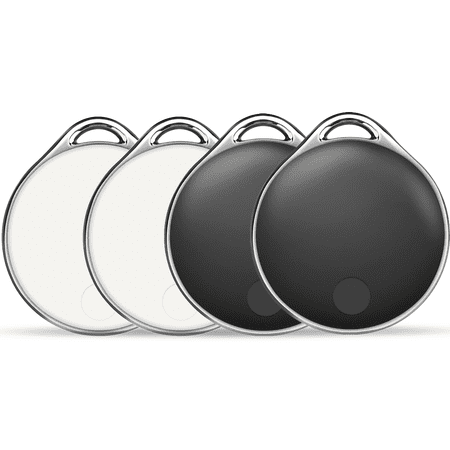 LINKSTYLE NijiTag Smart Tag Bluetooth Key Finder For Dogs, Cats, Cars, Wallet, Luggage, Item Tracker with Unlimited Range Tracking within Apple’s Find My app - iOS devices only (Gray/White - 4Pack)