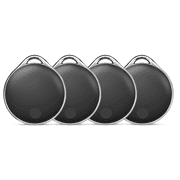 LINKSTYLE NIJITAG Smart Tag Bluetooth Key Tracker For Dogs, Cats, Car, Wallet, Luggage, Item Finder with Unlimited Range Tracking within Apple’s Find My app - iOS devices only (Charcoal Gray - 4Pack)