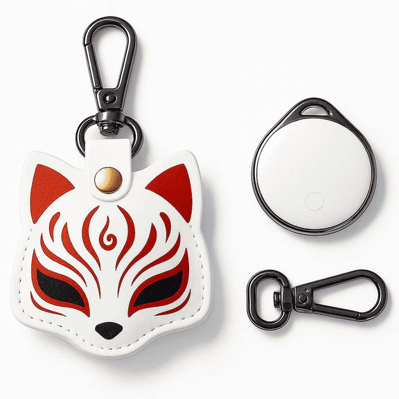 NIJITAG Smart Item Tracker with Fox case By LINKSTYLE — Unlimited Range GPS Tracker Alternative with Apple Find My Network, Waterproof, iOS Only (1-Tag + 1-Case)