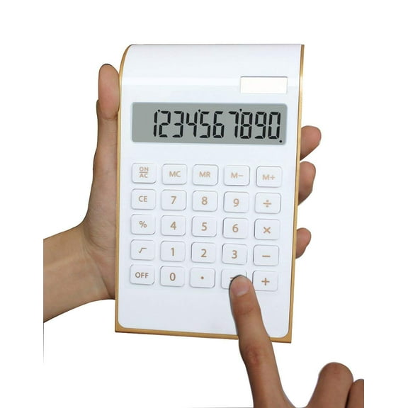 LINLIN 10 Digit Calculator Standard Business Desktop Calculator,Solar & Battery Power