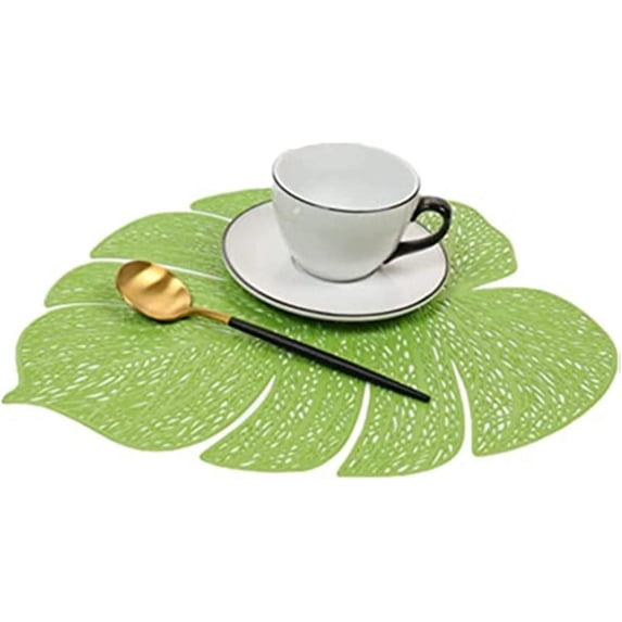 LINLIN 10 Pack Turtle Leaf Decorative Placemats Leaf Placemat PVC Placemats Hollow Table Place Mats Heat Resistant Non-slip Dining Placemats