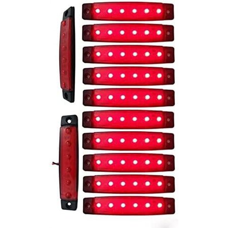 LINLIN 10 pcs 3.8" 6 LED Side Led Marker Trailer marker lights for trucks, Marker light amber, Rear side marker light, Truck cab marker lights, RV marker light