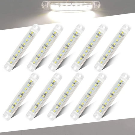 LINLIN 10Pcs 9LED Side Marker Indicator Lights 12-24V Trailer Truck Lorry Front Rear Position Lamps 3.9" Warning Light for Vehicle Boat Trailer