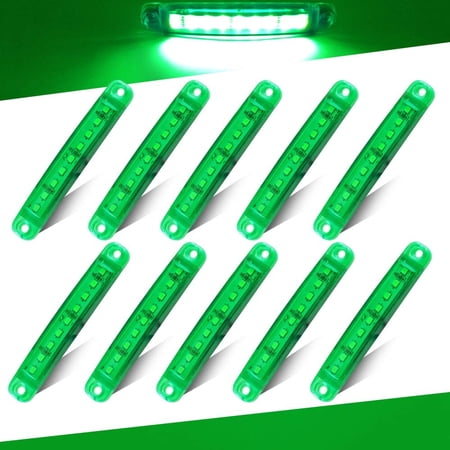 LINLIN 10Pcs 9LED Side Marker Indicator Lights 12-24V Trailer Truck Lorry Front Rear Position Lamps 3.9" Warning Light for Vehicle Boat Trailer