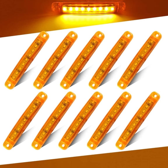 LINLIN 10Pcs 9LED Side Marker Indicator Lights 12-24V Trailer Truck Lorry Front Rear Position Lamps 3.9" Warning Light for Vehicle Boat Trailer