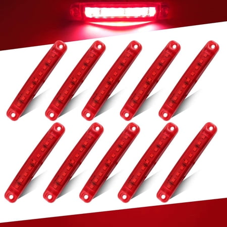 LINLIN 10Pcs 9LED Side Marker Indicator Lights 12-24V Trailer Truck Lorry Front Rear Position Lamps 3.9" Warning Light for Vehicle Boat Trailer