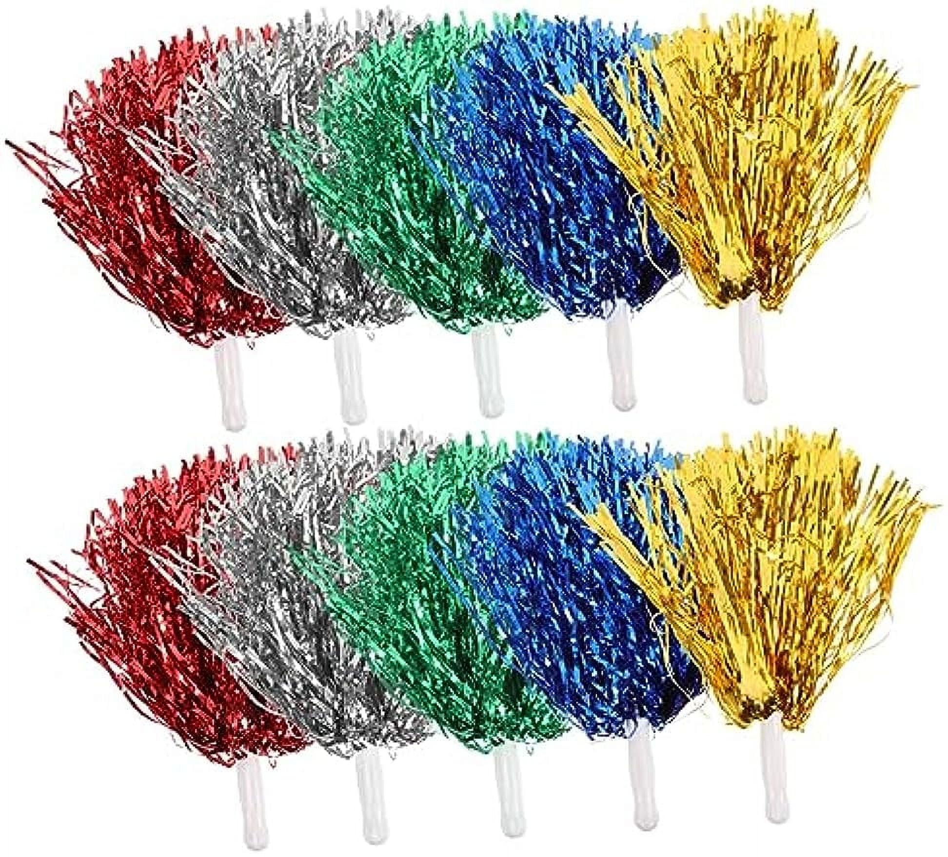 LINLIN 10Pcs Cheering Pompoms pom poms Cheerleading Cheerleader pom poms Sports Meeting Prop Outdoor Cheerleader Prop Bouquet Hand Flower Colored Balls Straight Handle Long Accessories