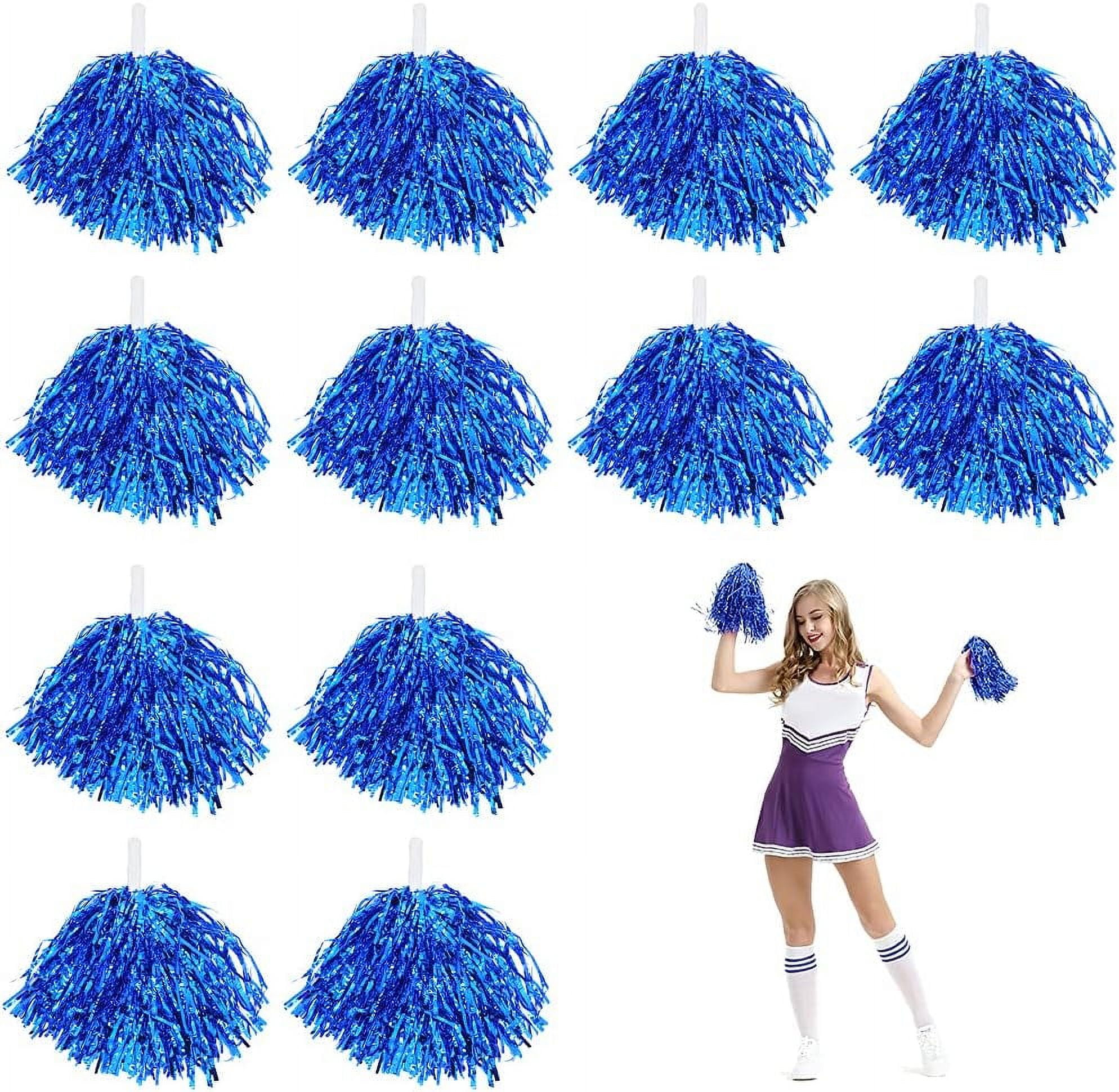 LINLIN 12 PCS Cheerleading Pom Poms, Metallic Cheerleading Pom Poms for Kids School Sports Games Team Spirit Cheering