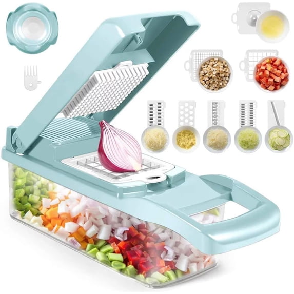 LINLIN 13 in 1 Super and Professional Vegetable Chopper, Onion Chopper, Food Chopper, Multifunctional Vegetable Cutter Veg Onion Dicer Salad Chopper Potato Cutter - Egg Slicer Yolk Separator Peeler