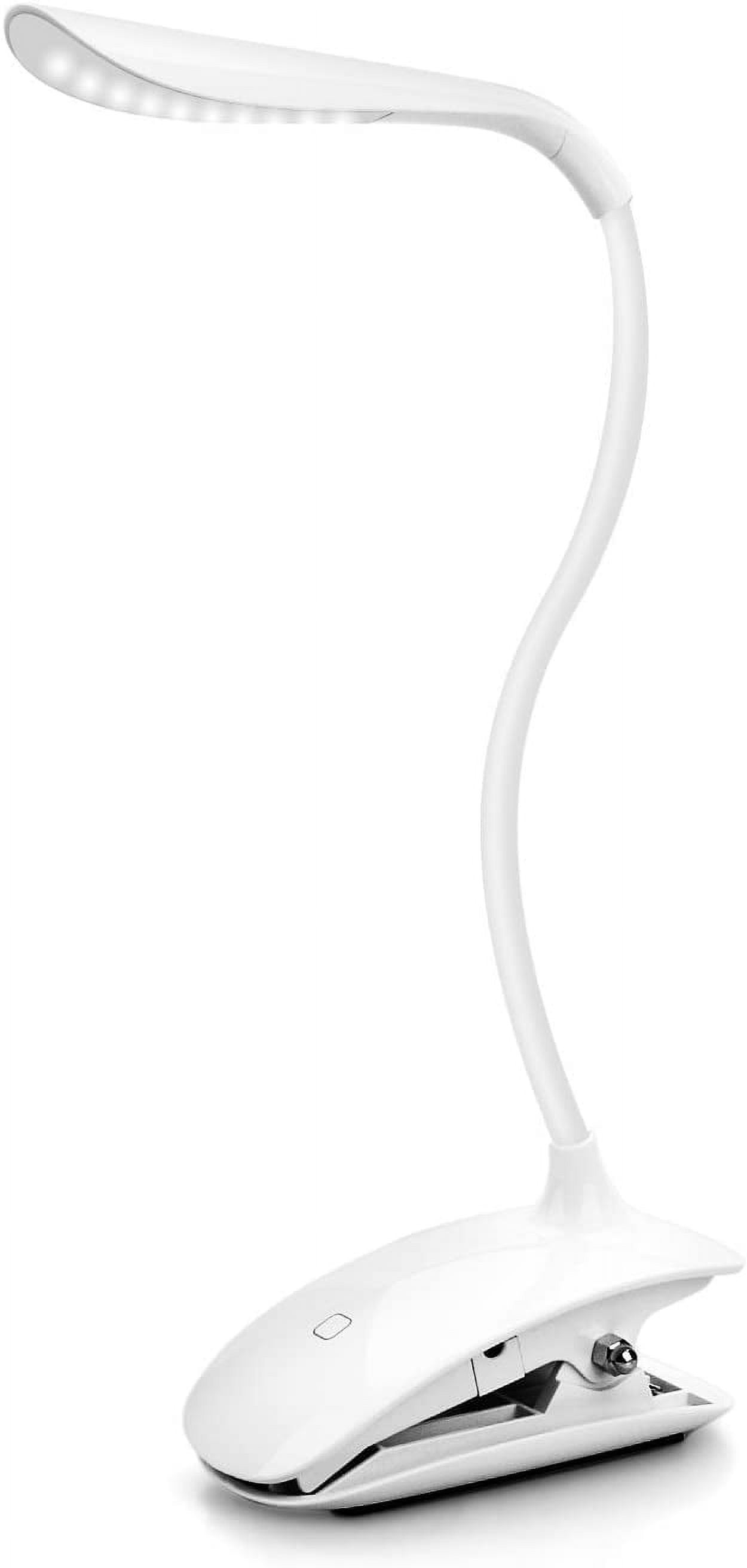LINLIN 14 Led Cordless Clip on Desk Lamp Gooseneck Tube Touch Sensitive LED USB Rechargeable-3 Level Adjustable Brightness Lights for Indoor & Outdoor Table Reading