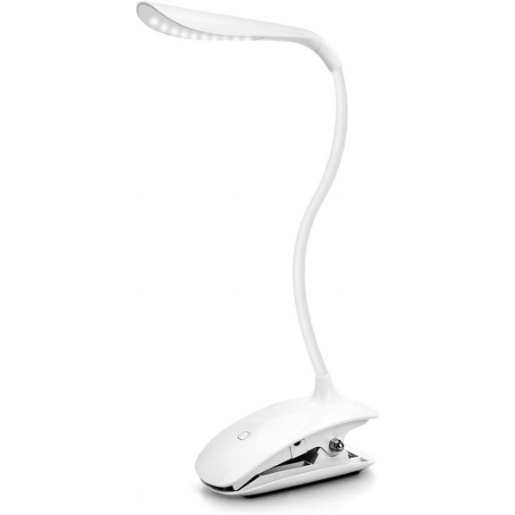 LINLIN 14 Led Cordless Clip on Desk Lamp Gooseneck Tube Touch Sensitive LED USB Rechargeable-3 Level Adjustable Brightness Lights for Indoor & Outdoor Table Reading