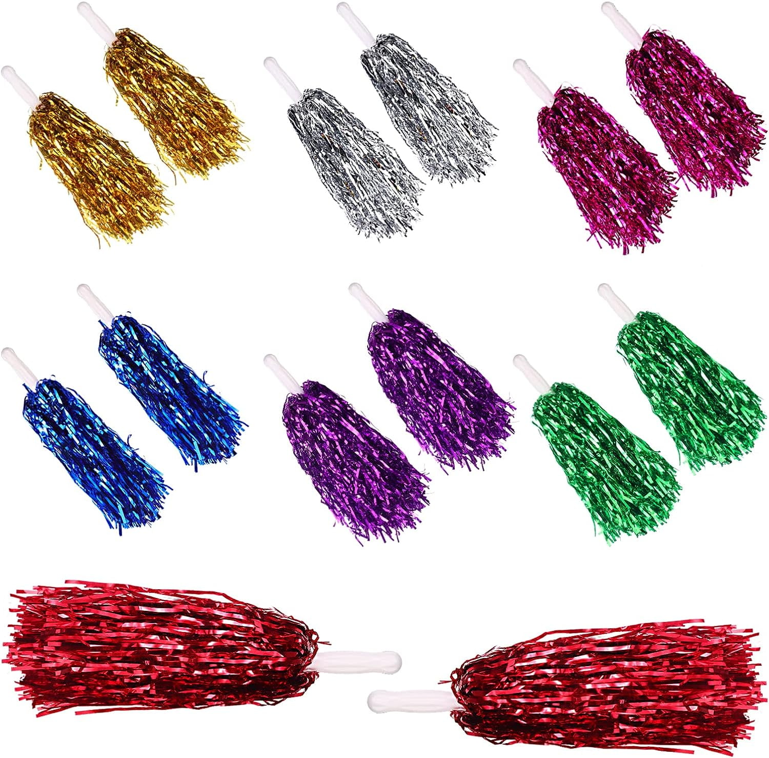 LINLIN 14Pcs Cheerleading Pom Poms Hand Flowers Cheerleader Pompoms Pom Sports Team Cheering Ball for Dance Fancy Dress Night Party