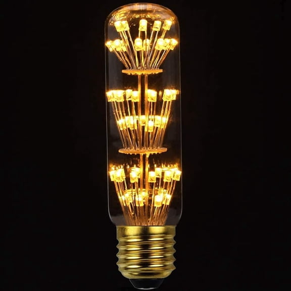 LINLIN 2 Pack Firework Light Bulb, 3W Retro Starry Light Bulb E27 Base Vintage Edison Dimmable LED Light Bulb Fairy Firework Decorative Light Bulb LED Light Bulbs