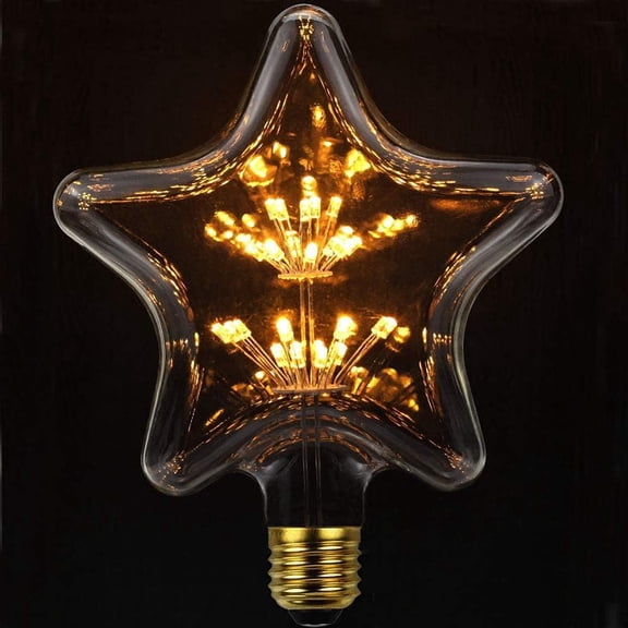 LINLIN 2 Pack Firework Light Bulb, 3W Retro Starry Light Bulb E27 Base Vintage Edison Dimmable LED Light Bulb Fairy Firework Decorative Light Bulb LED Light Bulbs