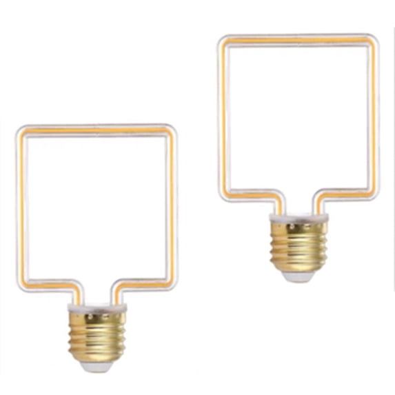 LINLIN 2 Pack New LED Light Bulbs,LED Filament Bulb 4W Decorative Light Bulb E27 Screw Mouth Retro Soft Filament Bulb Creativity Irregular Line Lights, for Cabinet Display