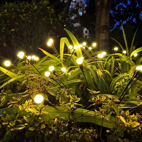 LINLIN 2 Pack  Solar Garden Lights,Pathway Lighting,Solar Swaying Light Waterproof, Yard Patio Pathway Decoration High Flexibility Iron Wire & Heavy Bulb Base