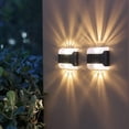 thumbnail image 1 of LINLIN 2 Pack Solar Outdoor Lights Waterproof Up and Down Wall Lamp Solar Fence Lights Backyard Decor Lights Outdoor Deck Lights Solar Lamp for Yard Deck Garden Garage Walkway Street, 1 of 7