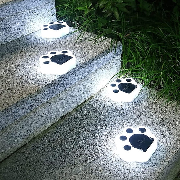 LINLIN 2 Pack Solar Paw Garden Ground Lights, 4LED Solar Ground Lights Outdoor Solar Lights Solar Pathway Lighting Waterproof for Pathway,Driveway