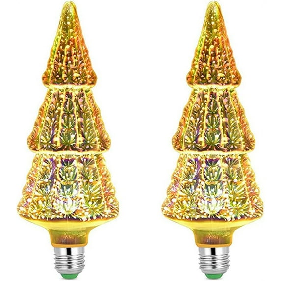 LINLIN 2 Pcs 3D Fireworks Decorative Light Bulb, E27 Base, 4W, AC85-220V, Shiny Decor for Home, Bedroom, Party
