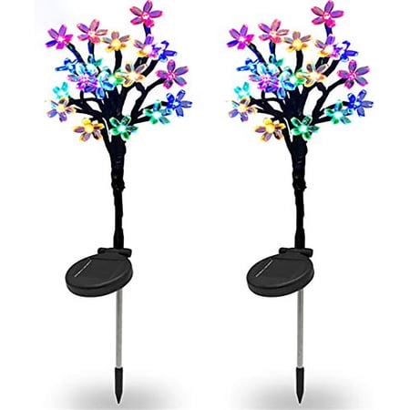 LINLIN 2pcs Solar Garden Decorative Lights, Waterproof LED Solar Light Fairy Landscape Tree Lights,Solar Path Lights Garden Lights for Pathway Patio Yard Deck Walkway Christmas Decorative