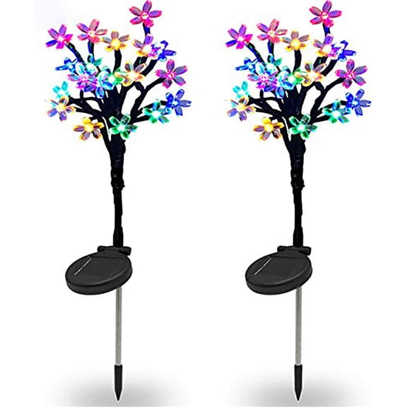 LINLIN 2pcs Solar Garden Decorative Lights, Waterproof LED Solar Light Fairy Landscape Tree Lights,Solar Path Lights Garden Lights for Pathway Patio Yard Deck Walkway Christmas Decorative