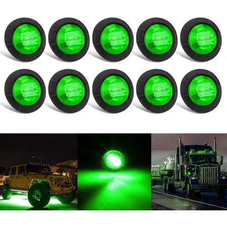 LINLIN 3/4" Round LED Front Rear Side Marker Indicators Light Waterproof Bullet Clearance Marker Light 12V for Car Truck (Pakc of 10)