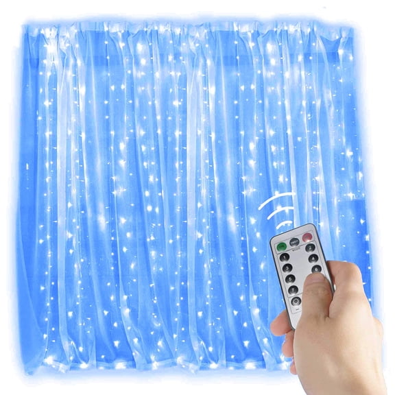 LINLIN 300 LEDs Curtain Lights,3m*3m USB Copper Wire Lights,Remote Control Fairy Starry String Lights with 8 Modes for Wedding Party Home Garden Bedroom Outdoor Indoor Wall Decorations