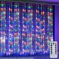 thumbnail image 1 of LINLIN 300 LEDs Curtain Lights,3m*3m USB Copper Wire Lights,Remote Control Fairy Starry String Lights with 8 Modes for Wedding Party Home Garden Bedroom Outdoor Indoor Wall Decorations, 1 of 8