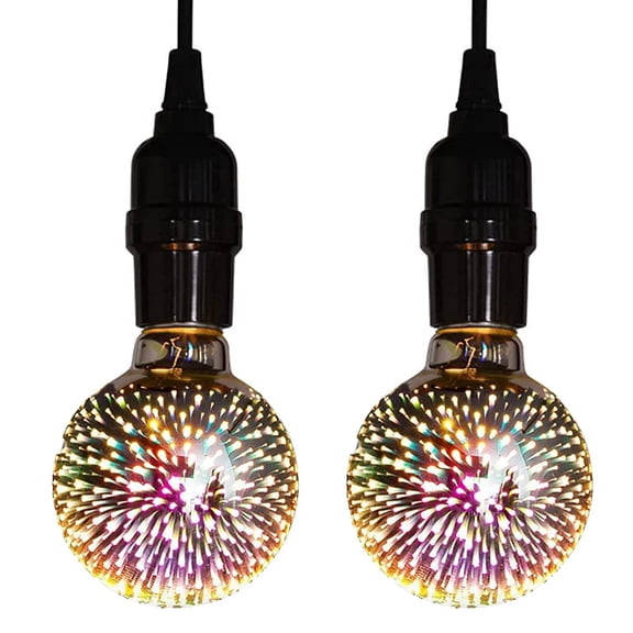 LINLIN 3D Firework Bulb Starry Light Bulb E27 AC 85-220V 4W Retro Edison Bulb Warm White Light for Christmas Decoration Bar Glass LED Lamp