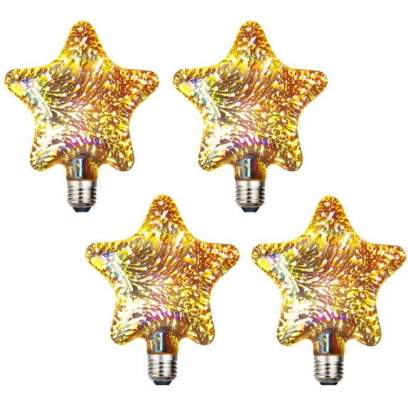 LINLIN 3D Firework Bulb Starry Light Bulb E27 AC 85-220V 4W Retro Edison Bulb Warm White Light for Holiday Christmas Decoration Bar Glass LED Lamp