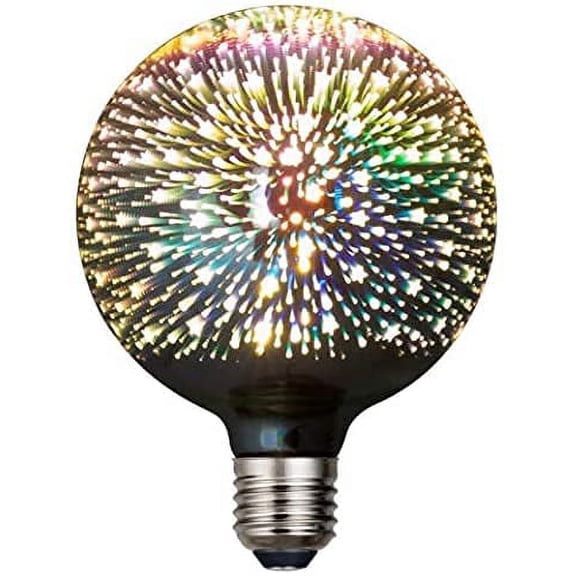 LINLIN 3D Firework Bulb Starry Light Bulb E27 AC 85-220V 4W Retro Edison Bulb Warm White Light for Holiday Christmas Decoration Bar Glass LED Lamp