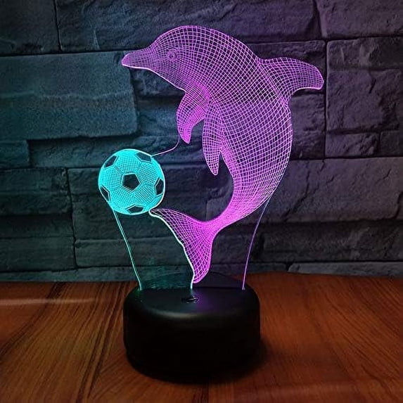 LINLIN 3D Night Light, 3D USB 3D Illusion Light Desk Lamp Touch Night Light with 7 Color Optical Illusion Desk Lights for Musical Instrument Shop Home Party Supply Decoration