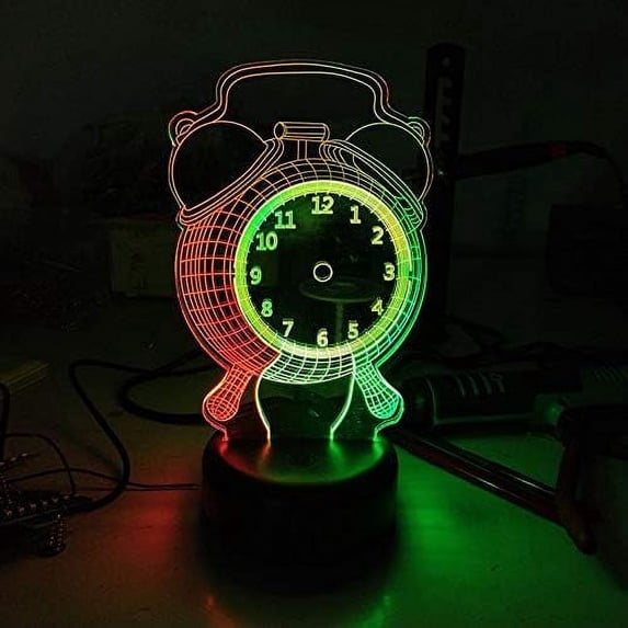 LINLIN 3D Night Light, 3D USB 3D Illusion Light Desk Lamp Touch Night Light with 7 Color Optical Illusion Desk Lights for Musical Instrument Shop Home Party Supply Decoration