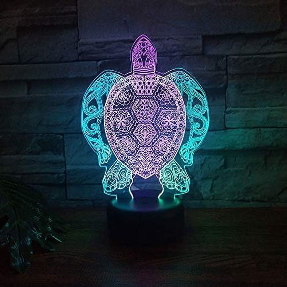 LINLIN 3D Night Light, 3D USB 3D Illusion Light Desk Lamp Touch Night Light with 7 Color Optical Illusion Desk Lights for Musical Instrument Shop Home Party Supply Decoration