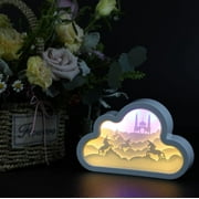 LINLIN 3D Papercut Light Boxes, Paper Carving Night Light Cloud Shadow Box LED Night Lamp for Kids Bedroom Battery USB Operated